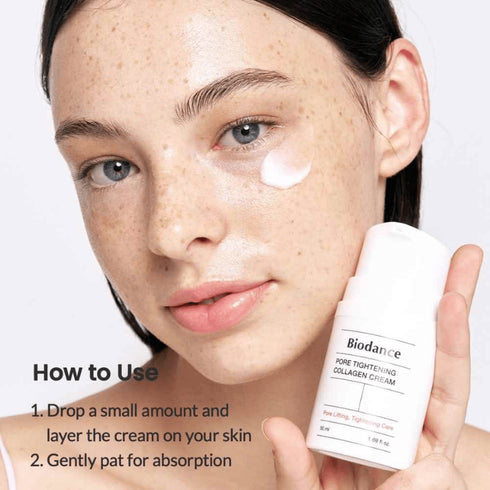 Descoperă crema Biodance Pore Tightening Collagen – soluția ideală pentru piele cu pori dilatați. Conține colagen și extracte botanice pentru regenerare și uniformizare. wowskin.ro
